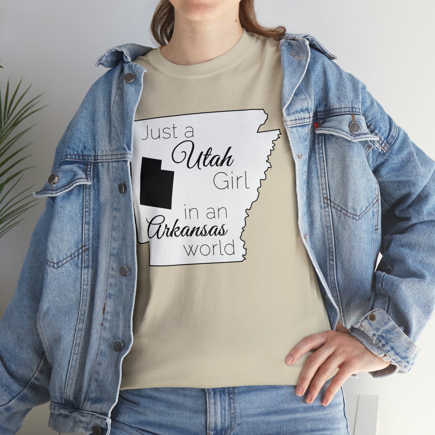 Just a Utah Girl in an Arkansas World Unisex Heavy Cotton Tee