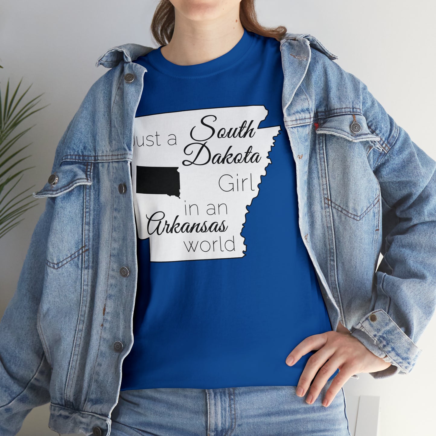 Just a South Dakota Girl in an Arkansas World Unisex Heavy Cotton Tee