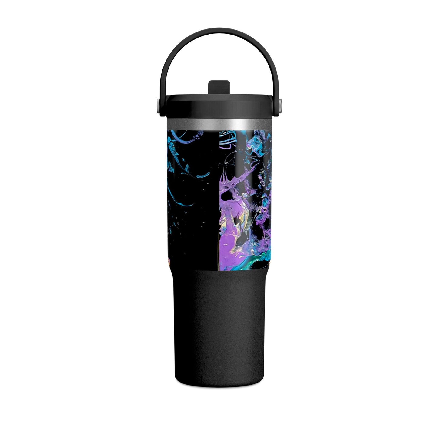32oz Nomad Tumbler — Blue Purple Marble Travel Cup