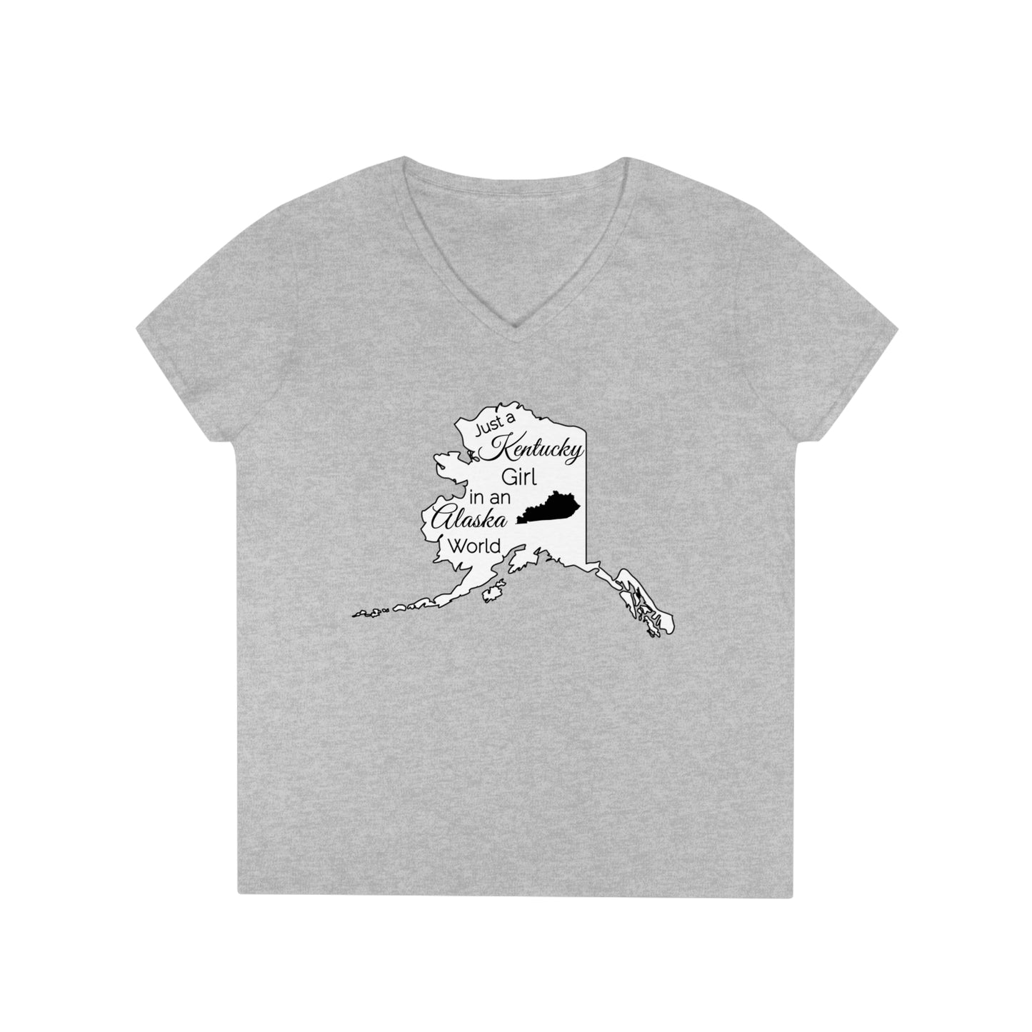 Just a Kentucky Girl in an Alaska World Ladies' V-Neck T-Shirt