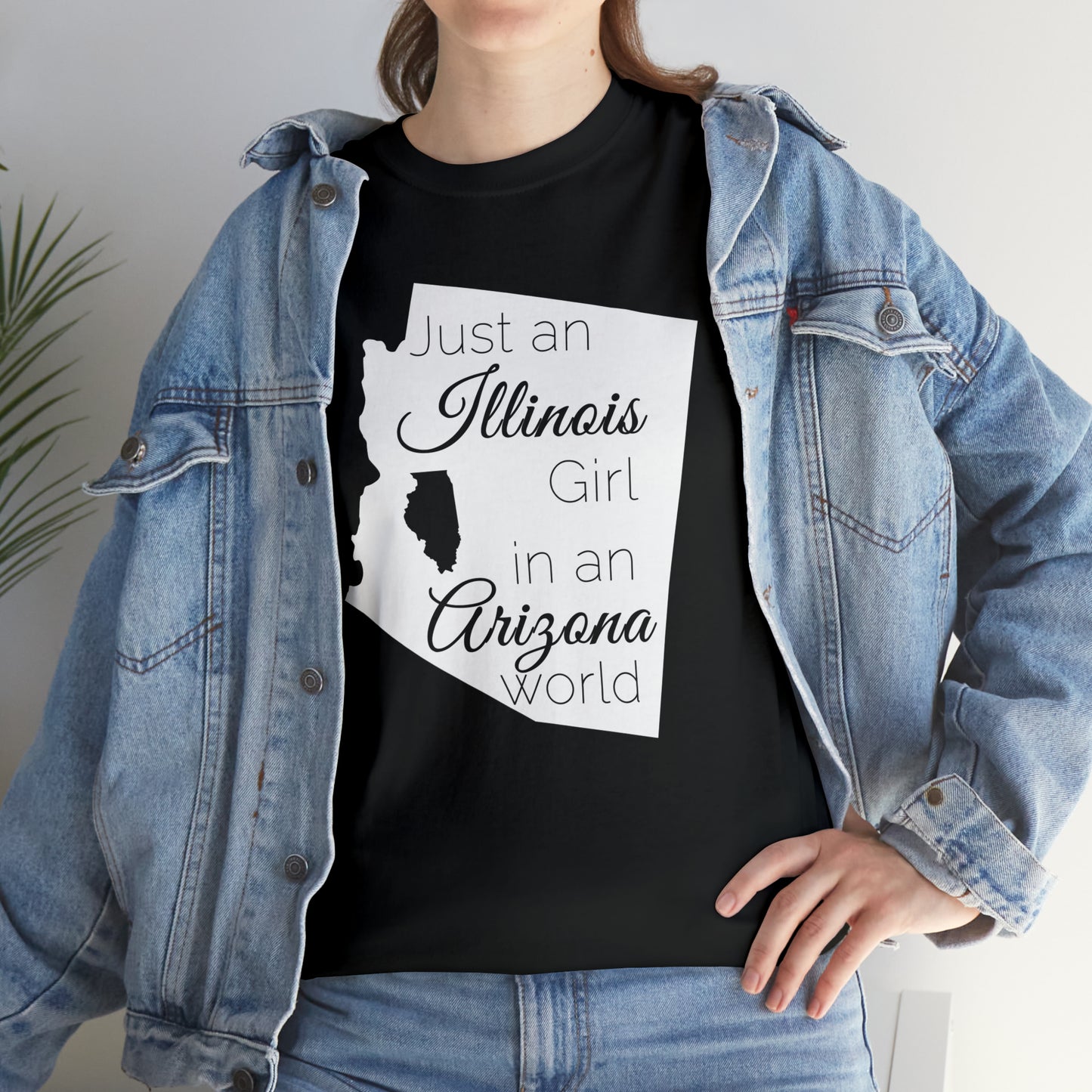 Just an Illinois Girl in an Arizona World Unisex Heavy Cotton Tee