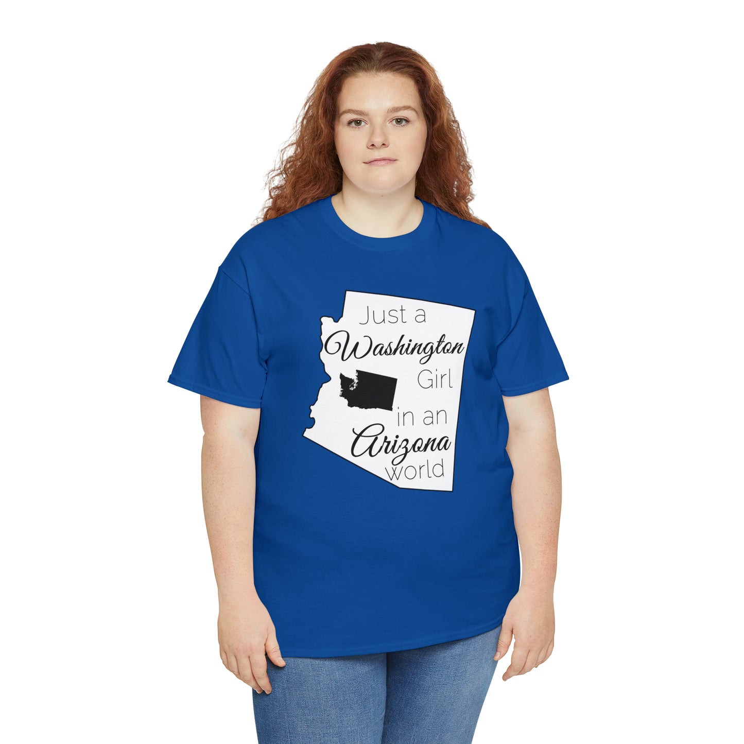 Just a Washington Girl in an Arizona World Unisex Heavy Cotton Tee