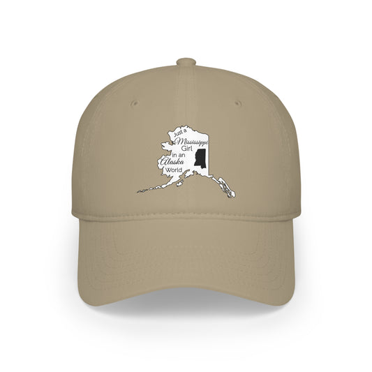 Just a Mississippi Girl in an Alaska World Low Profile Baseball Cap