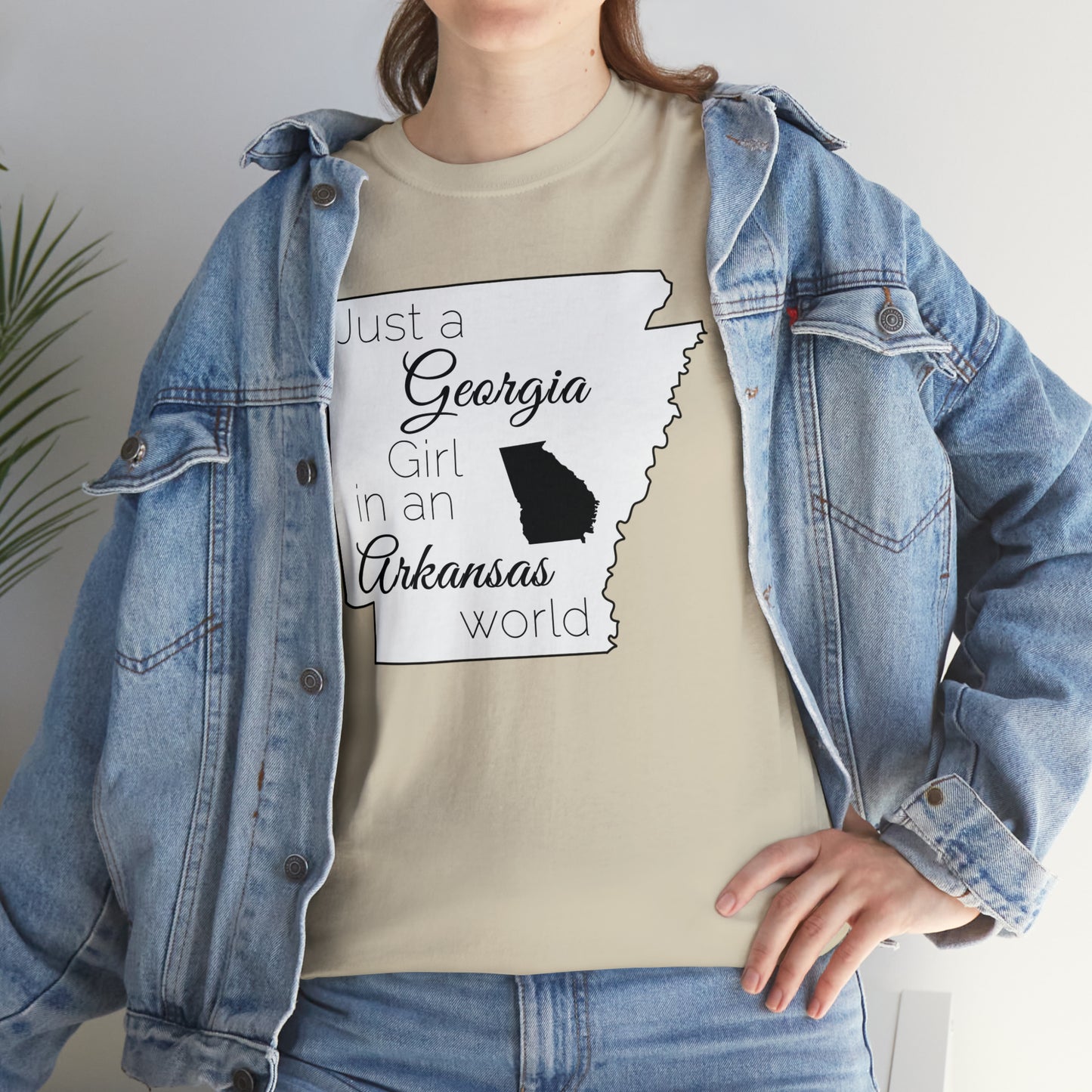 Just a Georgia Girl in an Arkansas World Unisex Heavy Cotton Tee