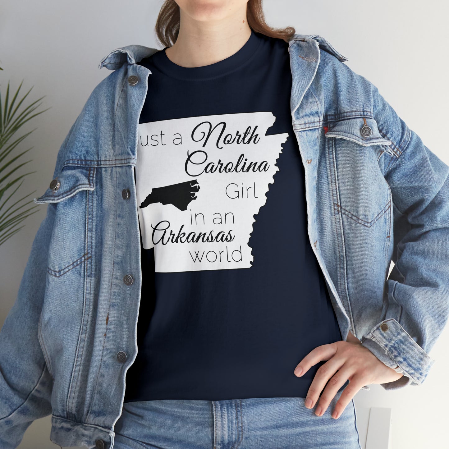 Just a North Carolina Girl in an Arkansas World Unisex Heavy Cotton Tee