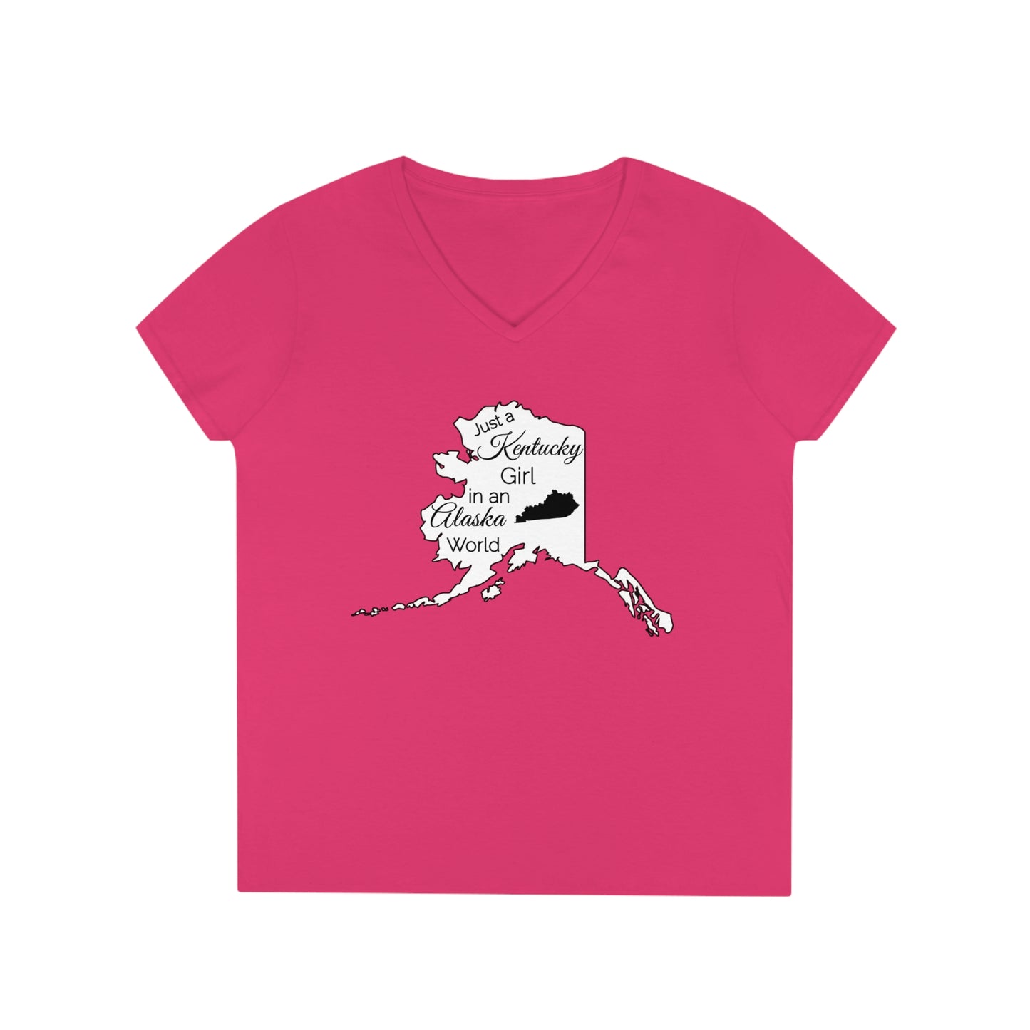 Just a Kentucky Girl in an Alaska World Ladies' V-Neck T-Shirt