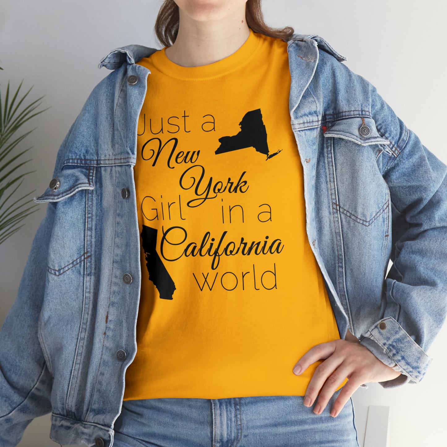 Just a New York Girl in a California World Unisex Heavy Cotton Tee