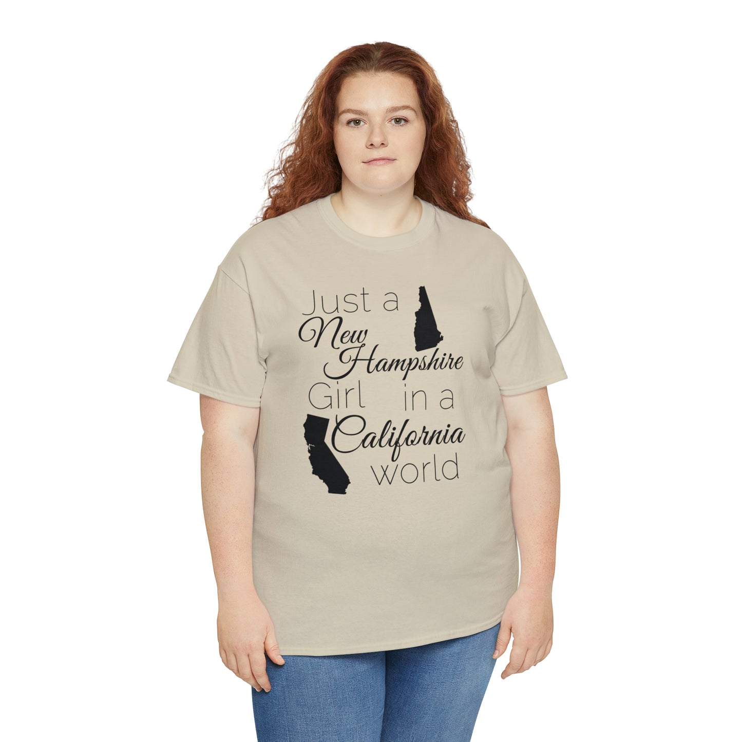 Just a New Hampshire Girl in a California World Unisex Heavy Cotton Tee