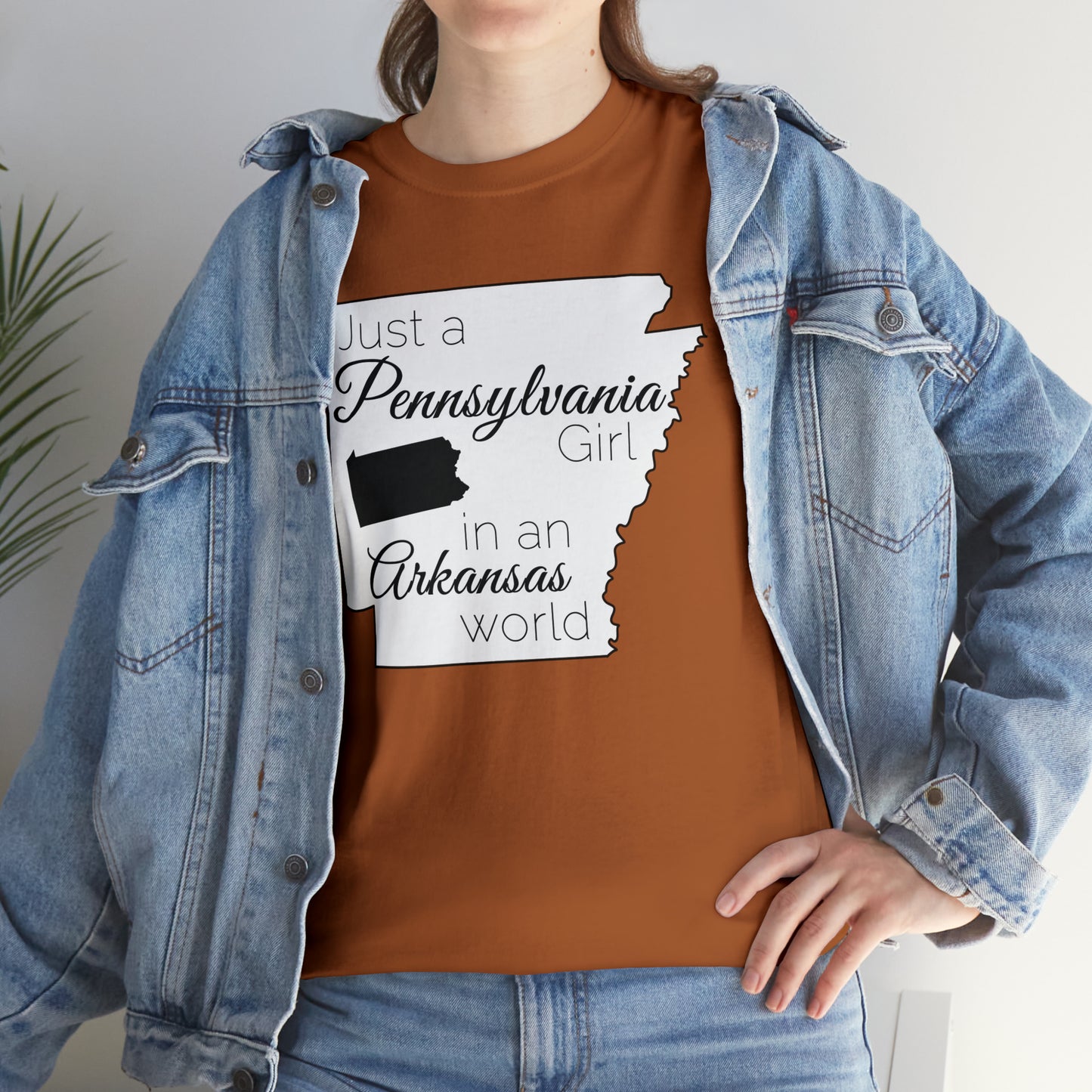 Just a Pennsylvania Girl in an Arkansas World Unisex Heavy Cotton Tee