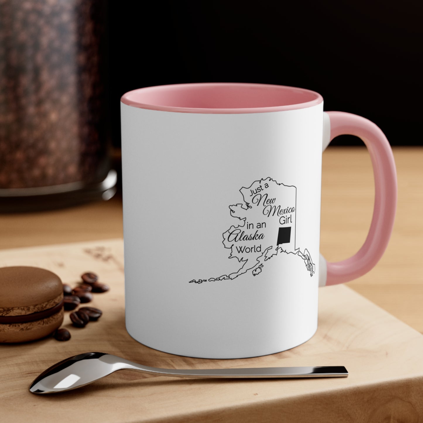 Just a New Mexico Girl in an Alabama World Accent Coffee Mug, 11oz