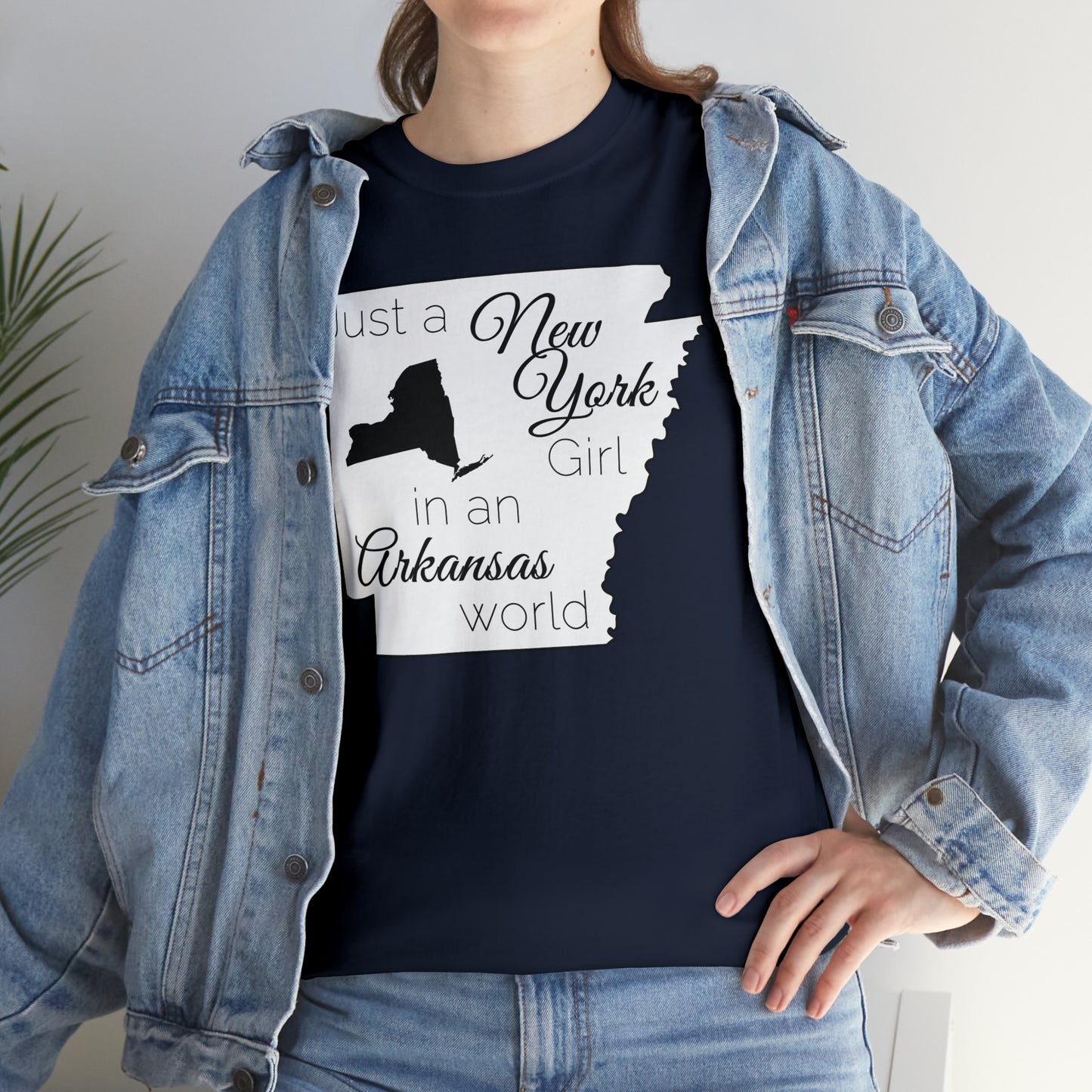 Just a New York Girl in an Arkansas World Unisex Heavy Cotton Tee