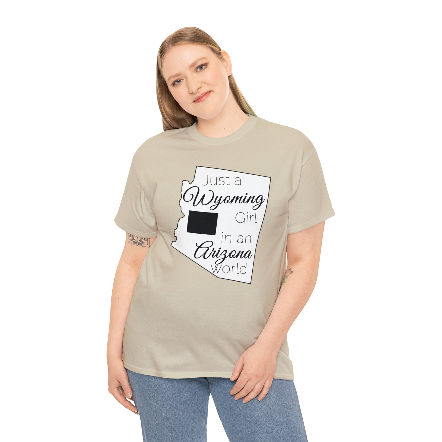 Just a Wyoming Girl in an Arizona World Unisex Heavy Cotton Tee