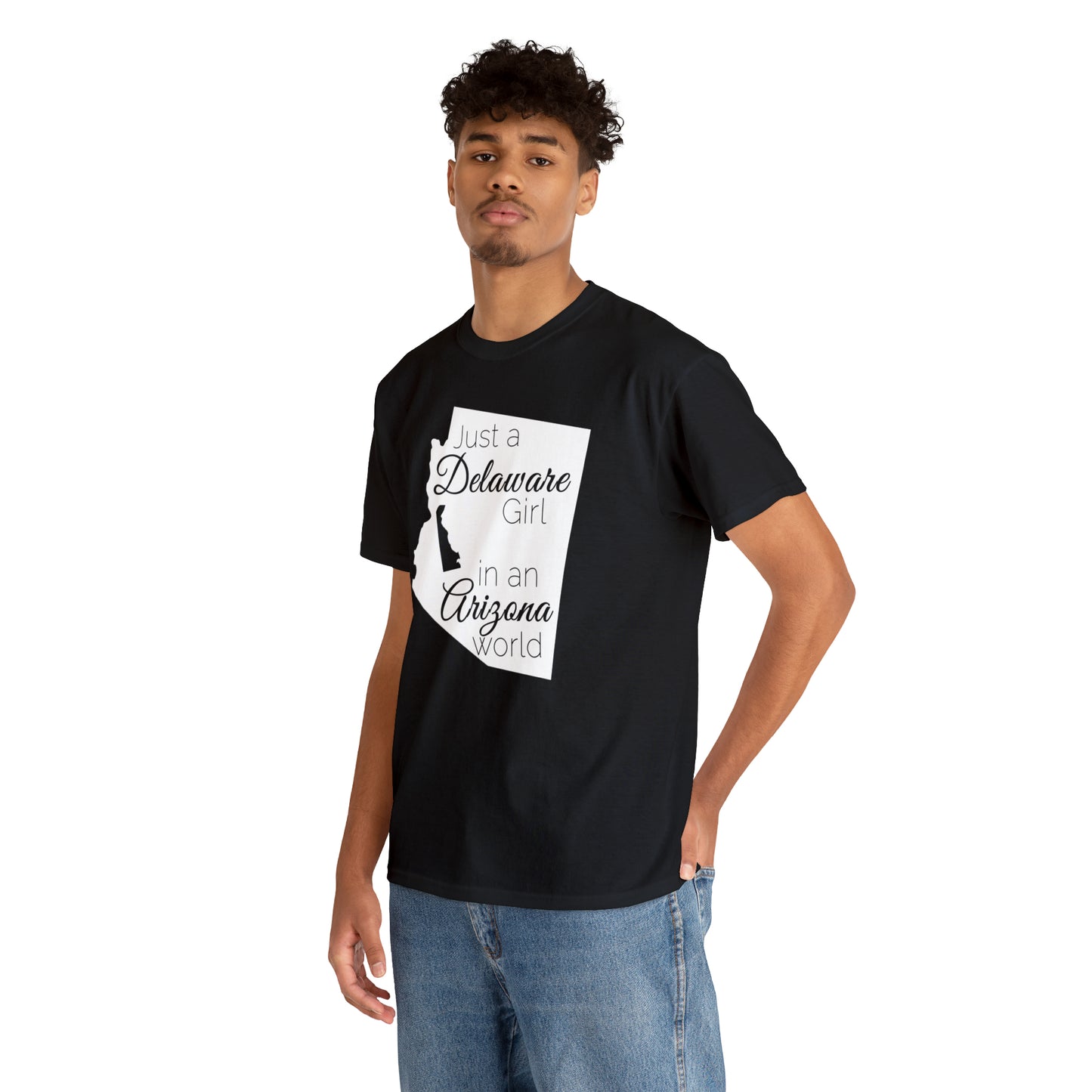 Just a Delaware Girl in an Arizona World Unisex Heavy Cotton Tee