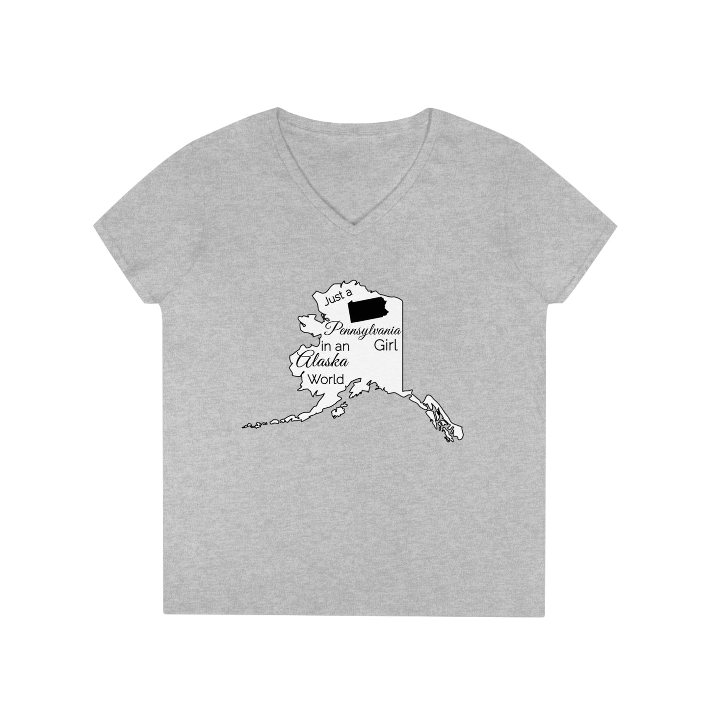 Just a Pennsylvania Girl in an Alaska World Ladies' V-Neck T-Shirt