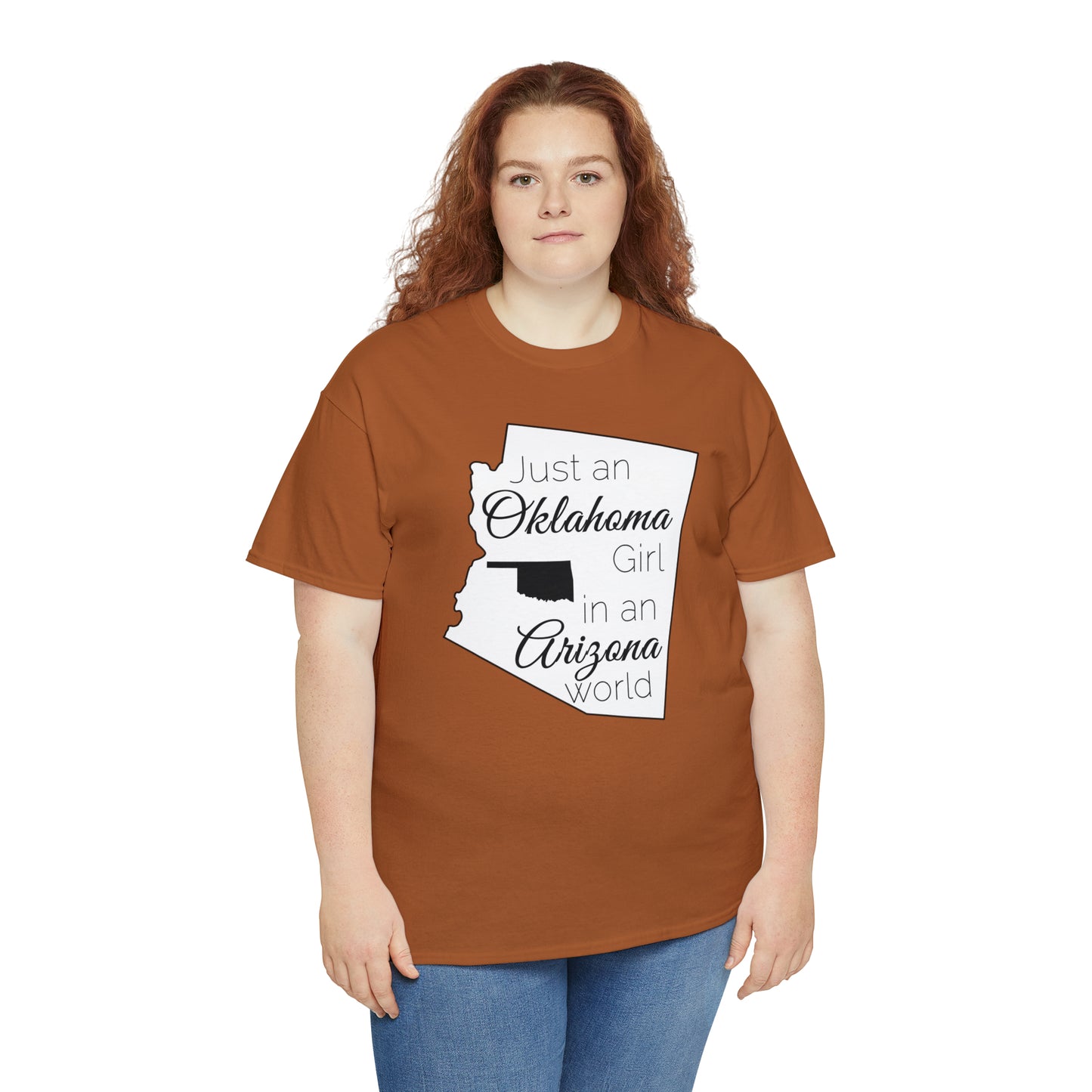 Just an Oklahoma Girl in an Arizona World Unisex Heavy Cotton Tee