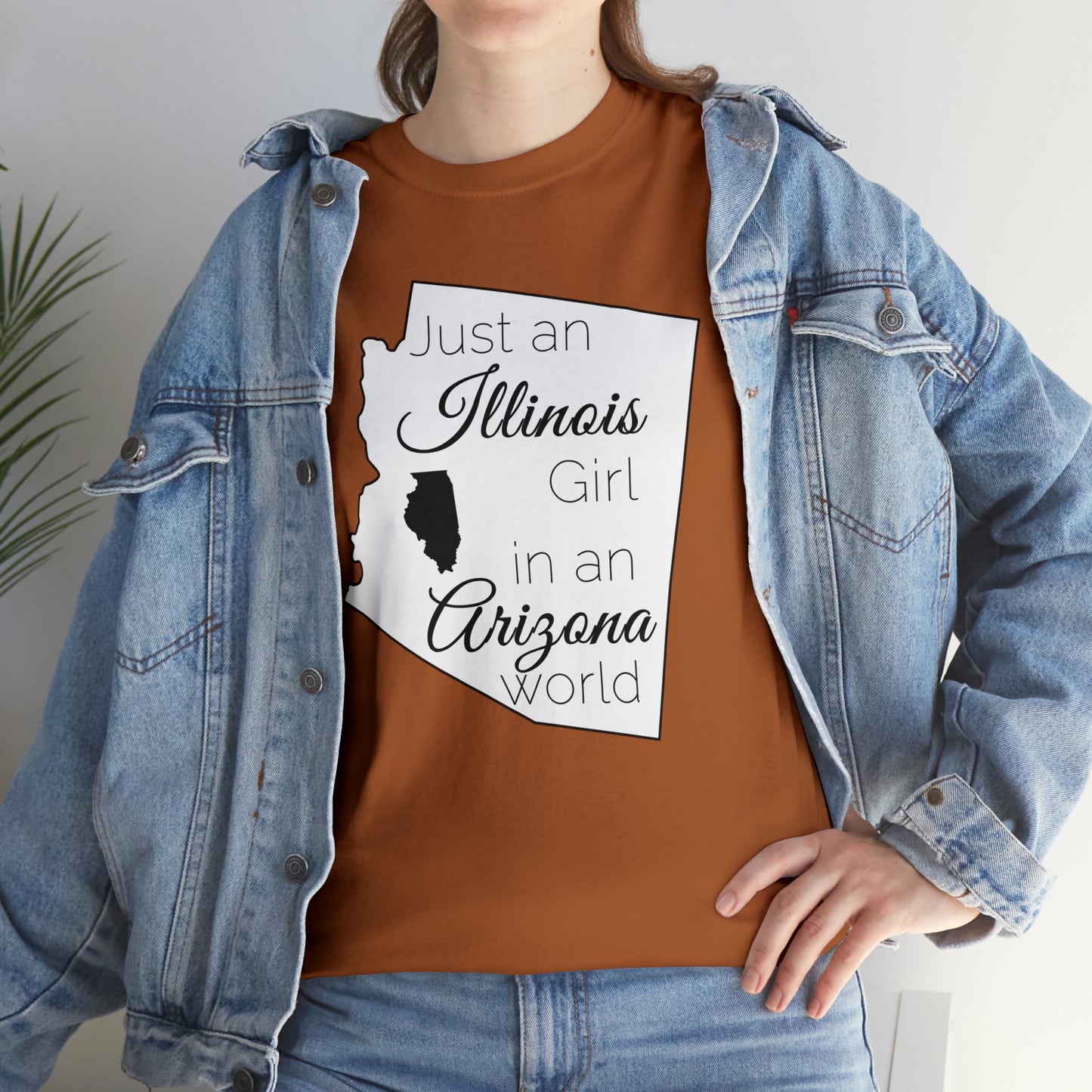 Just an Illinois Girl in an Arizona World Unisex Heavy Cotton Tee