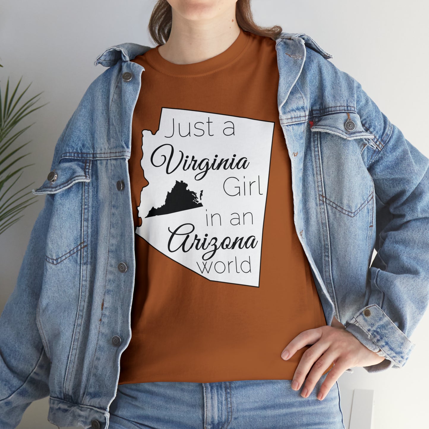 Just a Virginia Girl in an Arizona World Unisex Heavy Cotton Tee