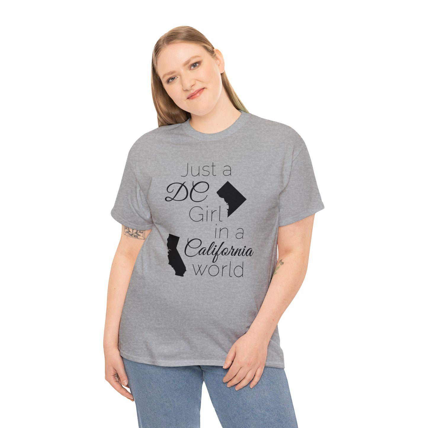 Just a DC Girl in a California World Unisex Heavy Cotton Tee