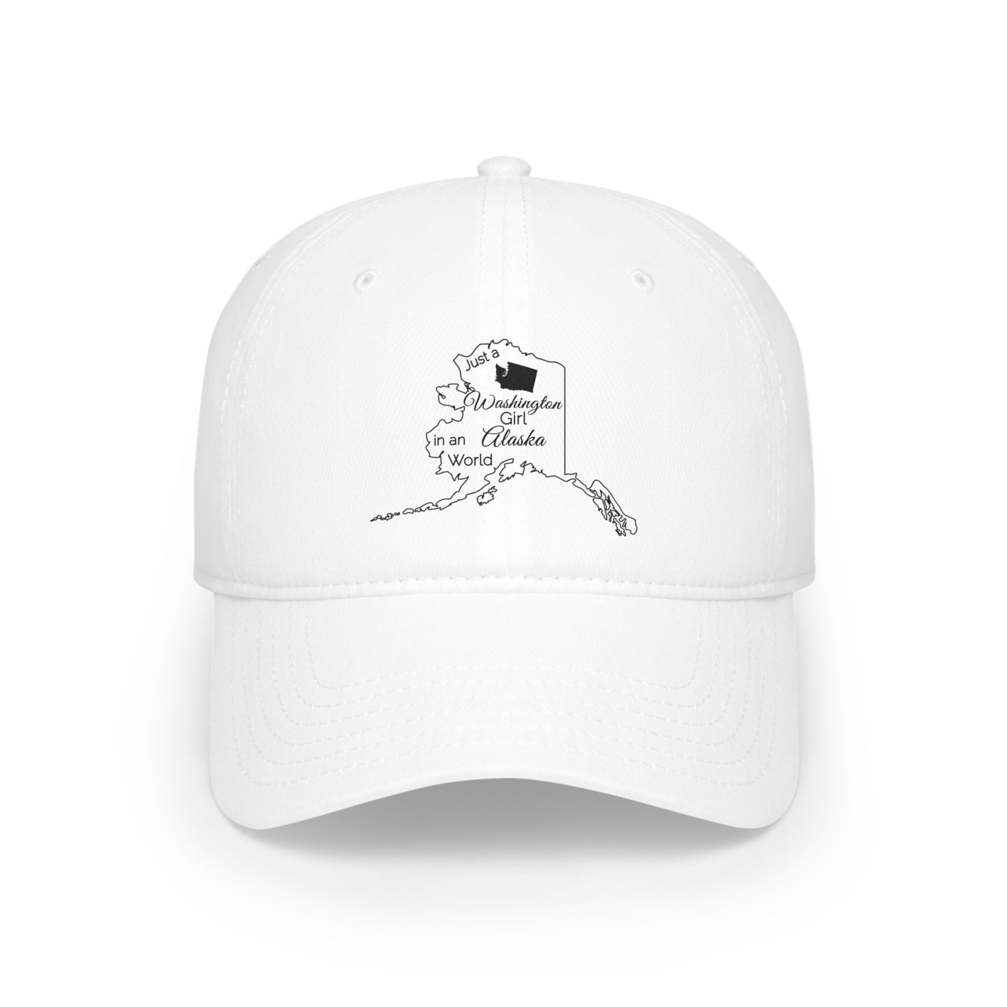 Just a Washington Girl in an Alaska World Low Profile Baseball Cap