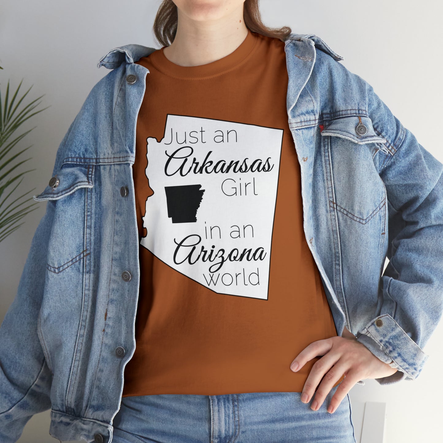 Just an Arkansas Girl in an Arizona World Unisex Heavy Cotton Tee