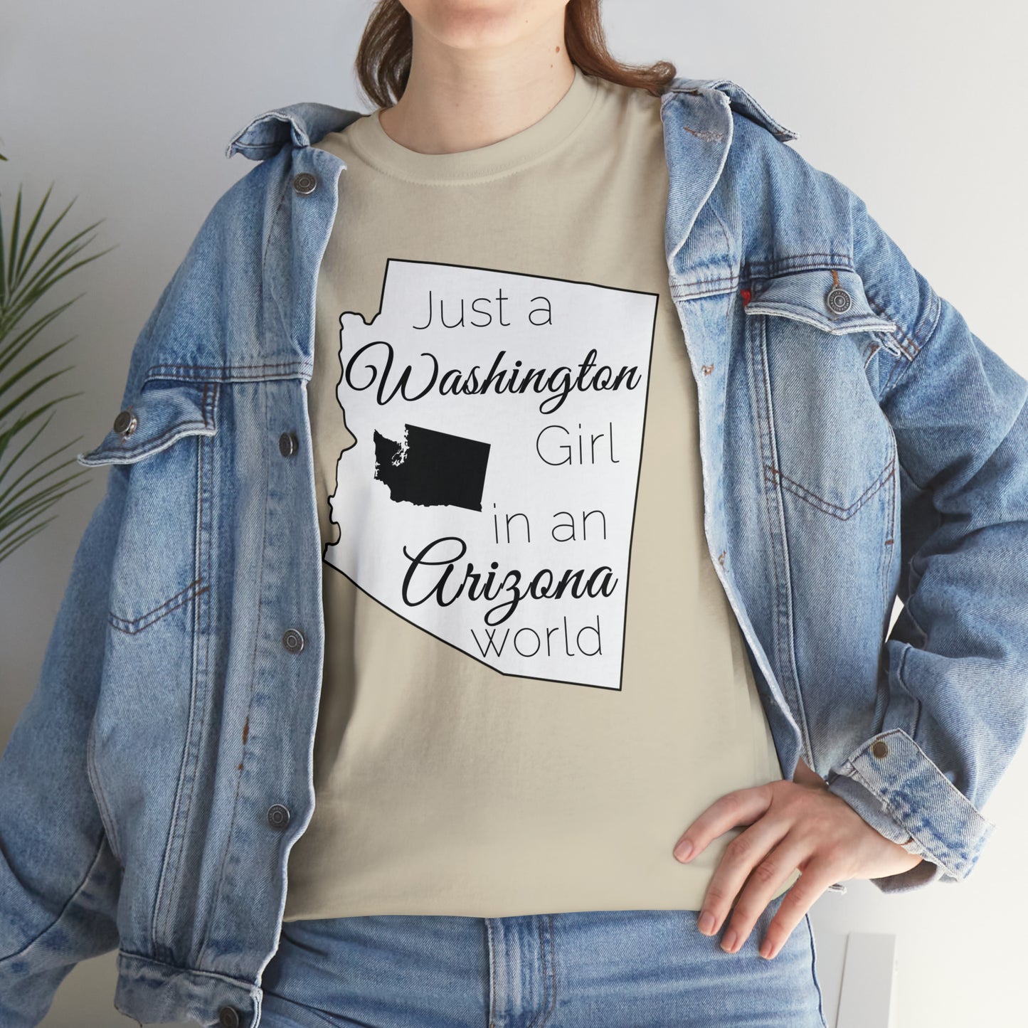 Just a Washington Girl in an Arizona World Unisex Heavy Cotton Tee