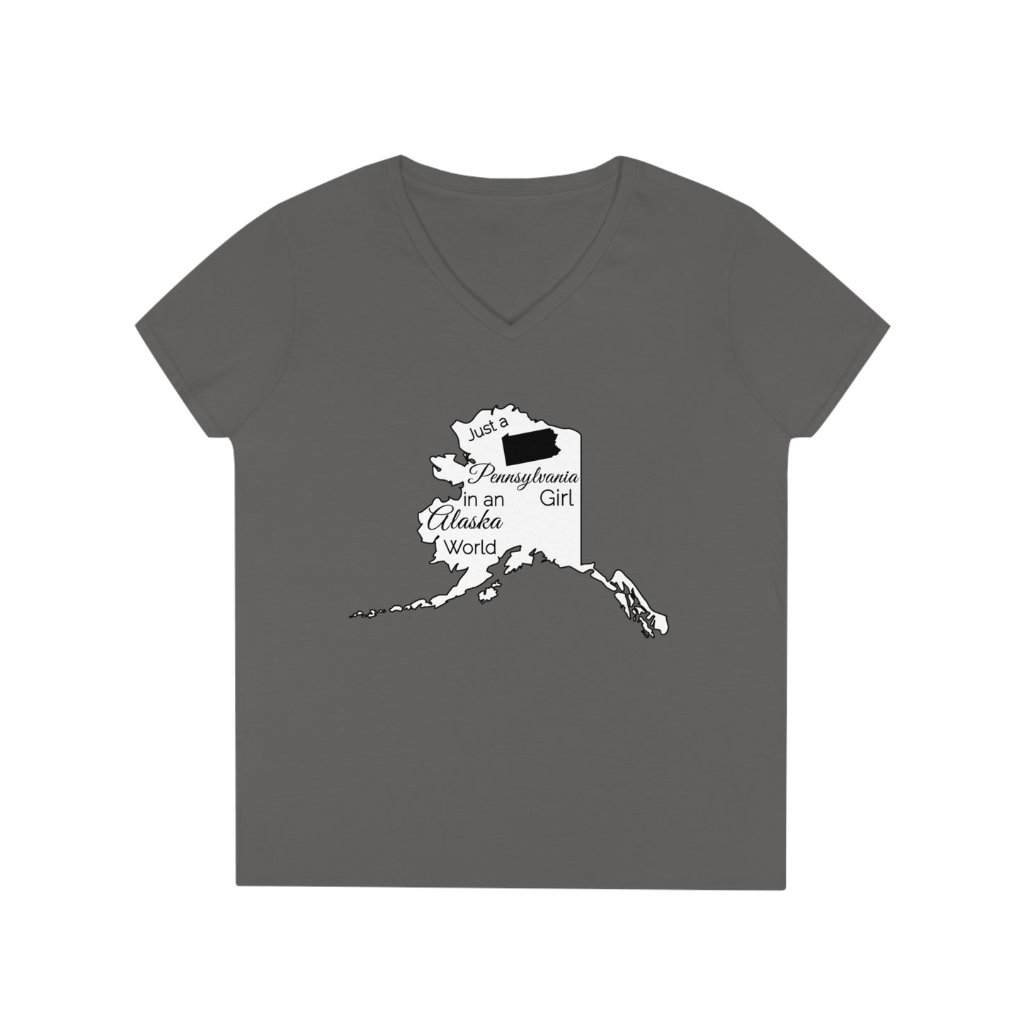 Just a Pennsylvania Girl in an Alaska World Ladies' V-Neck T-Shirt