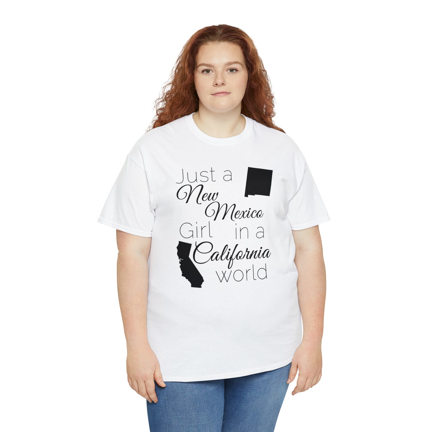 Just a New Mexico Girl in a California World Unisex Heavy Cotton Tee