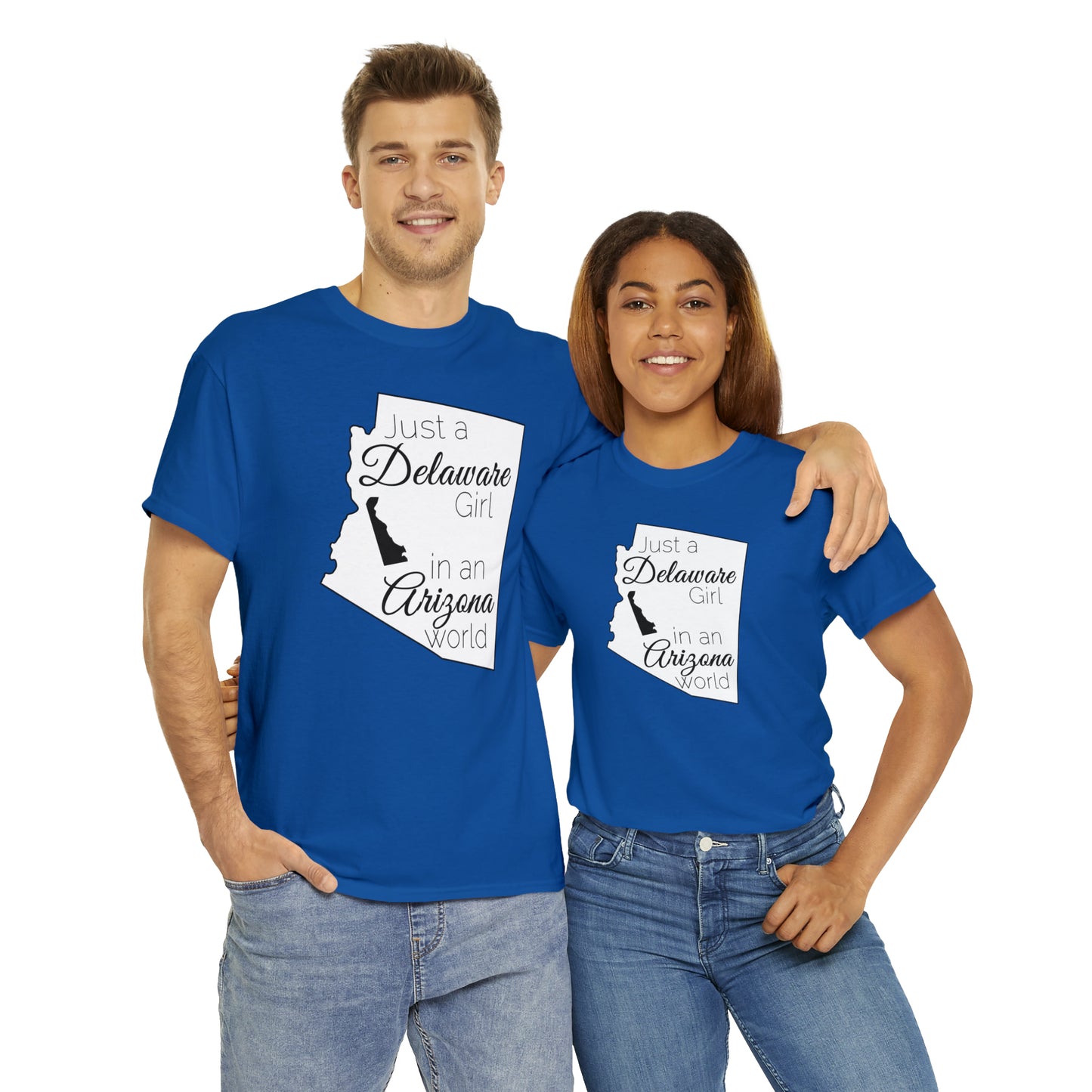 Just a Delaware Girl in an Arizona World Unisex Heavy Cotton Tee