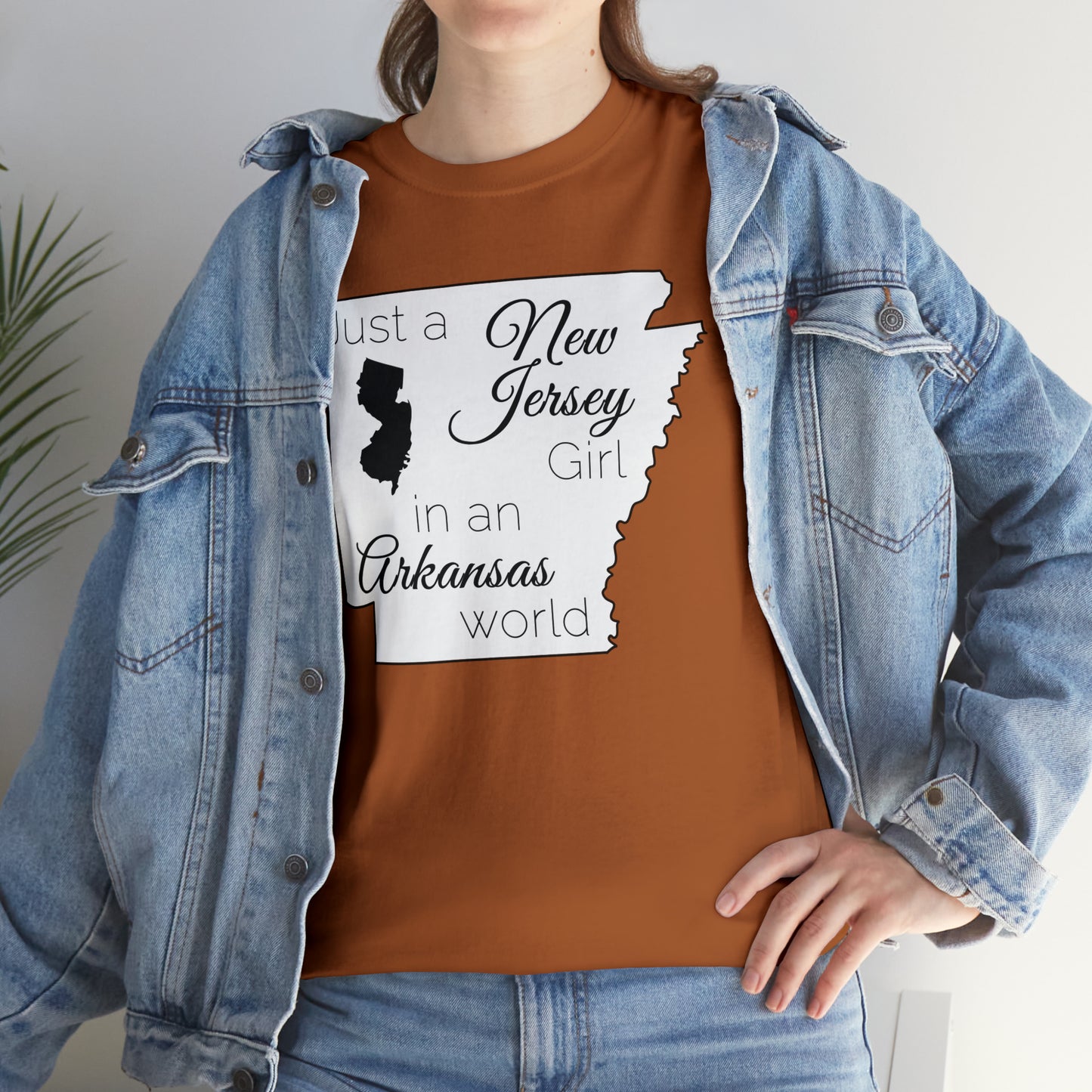 Just a New Jersey Girl in an Arkansas World Unisex Heavy Cotton Tee