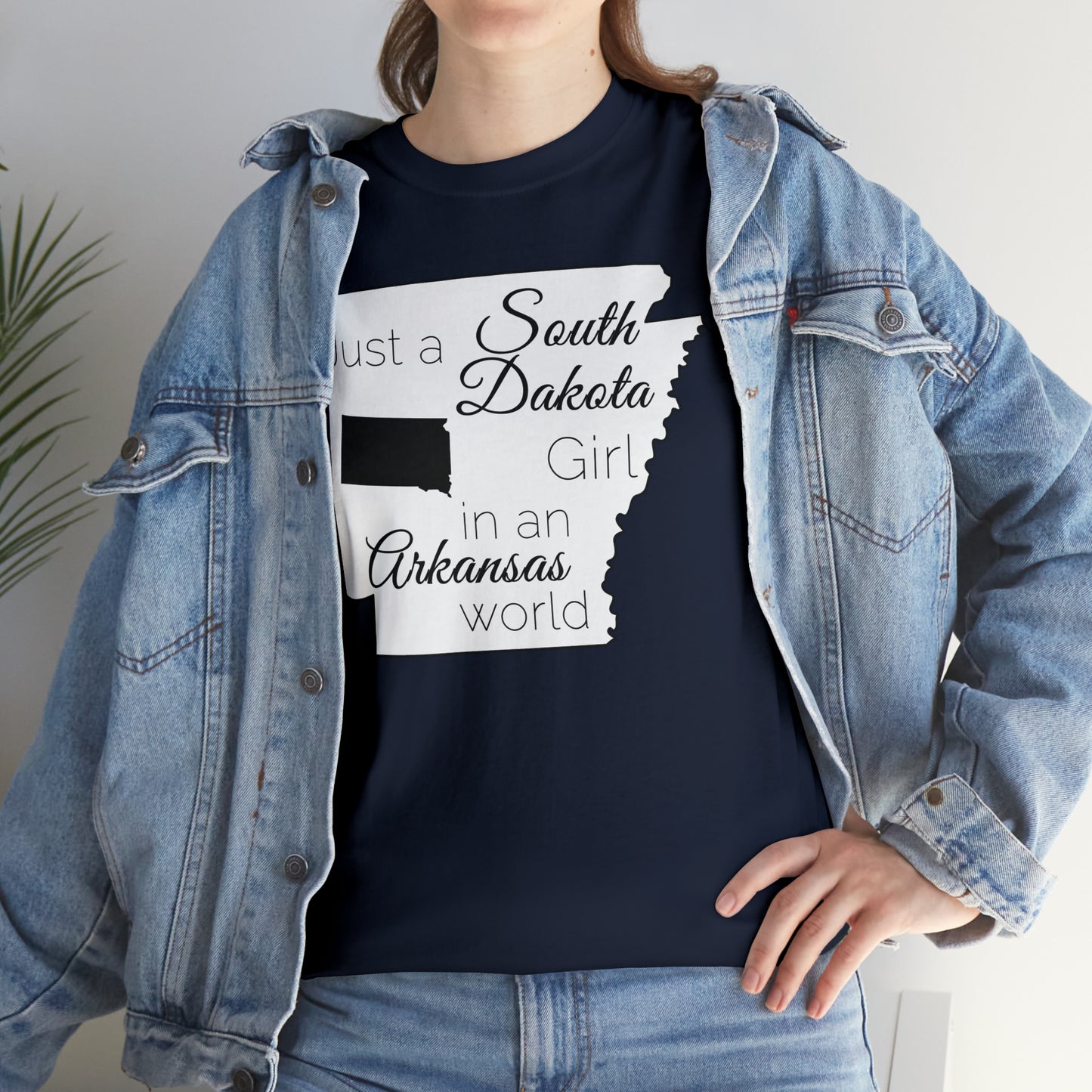 Just a South Dakota Girl in an Arkansas World Unisex Heavy Cotton Tee