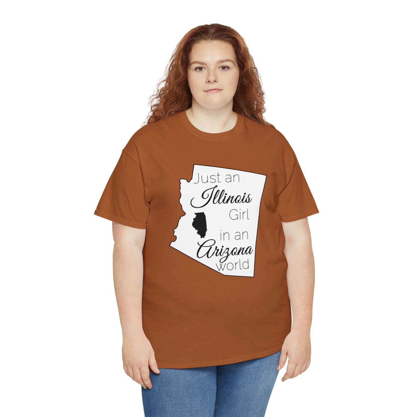 Just an Illinois Girl in an Arizona World Unisex Heavy Cotton Tee