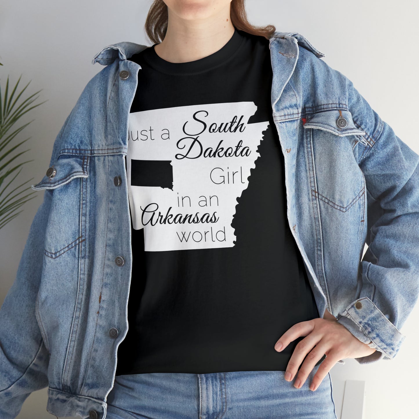 Just a South Dakota Girl in an Arkansas World Unisex Heavy Cotton Tee