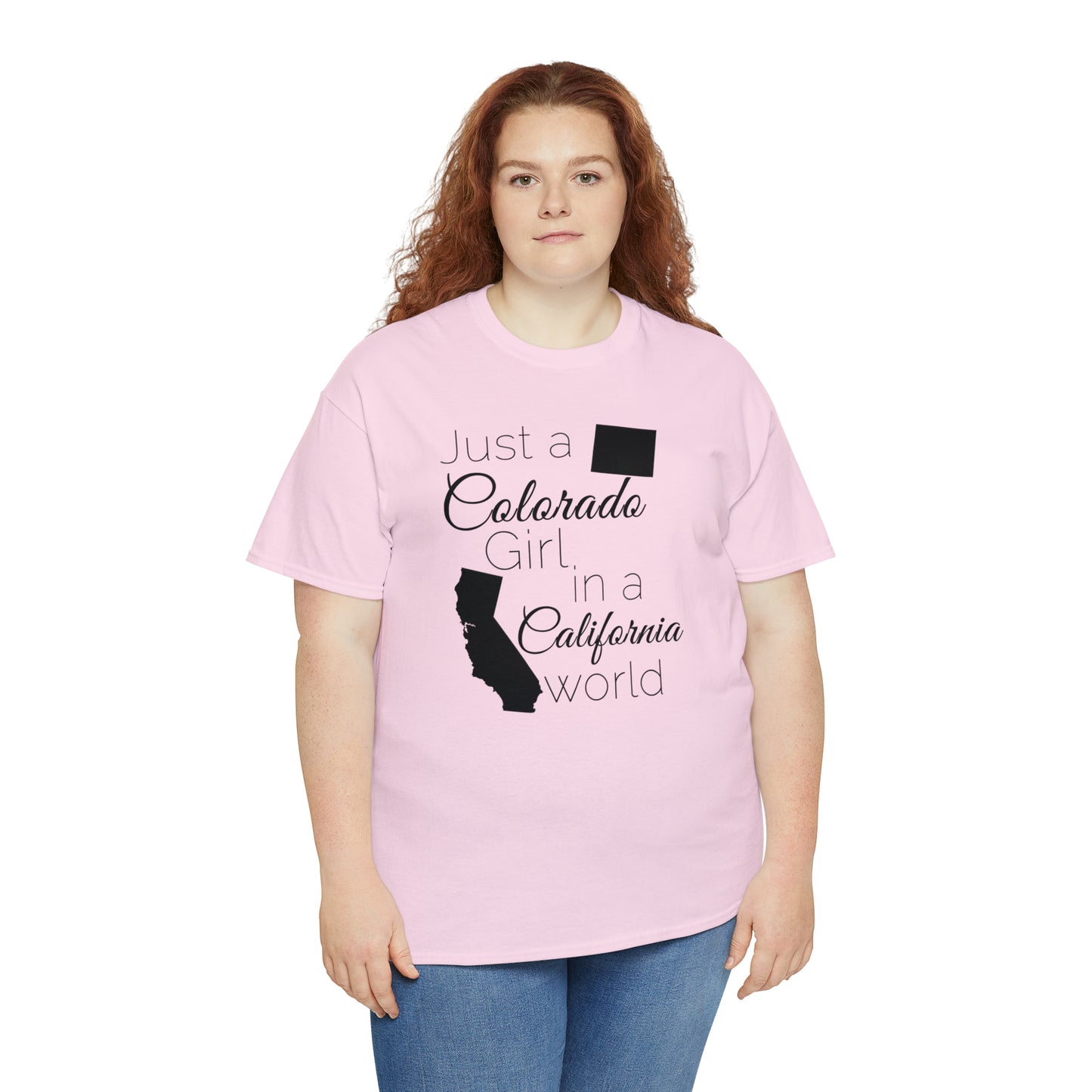 Just a Colorado Girl in a California World Unisex Heavy Cotton Tee