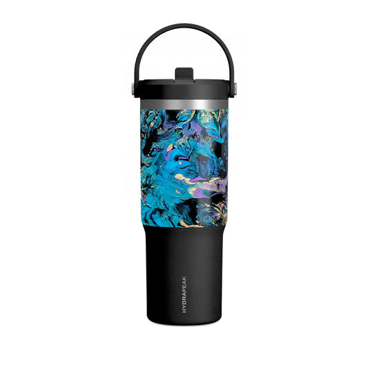 32oz Nomad Tumbler — Blue Purple Marble Travel Cup