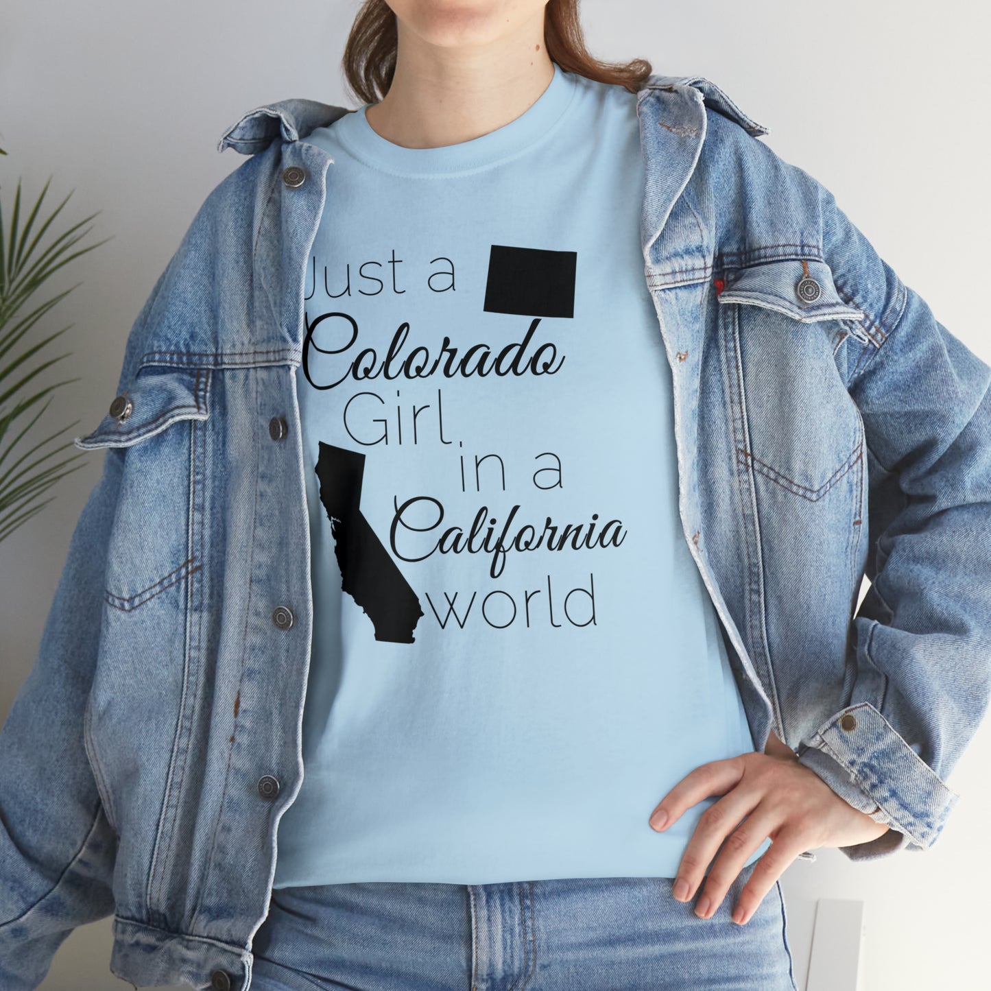 Just a Colorado Girl in a California World Unisex Heavy Cotton Tee