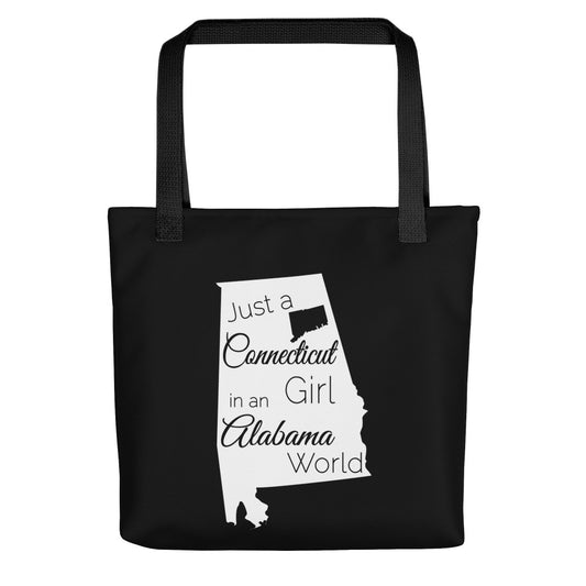 Just a Connecticut Girl in an Alabama World Tote bag