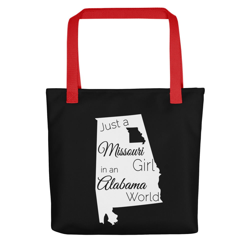 Just a Missouri Girl in an Alabama Girl Tote bag