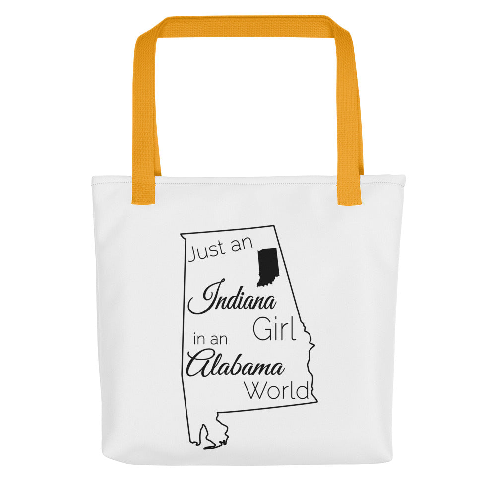Just an Indiana Girl in an Alabama World Tote bag