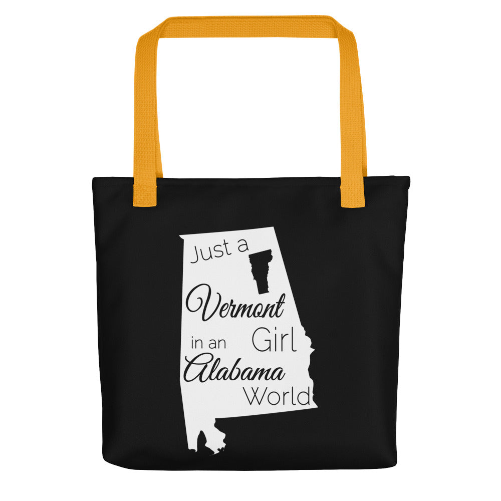 Just a Vermont Girl in an Alabama World Tote bag