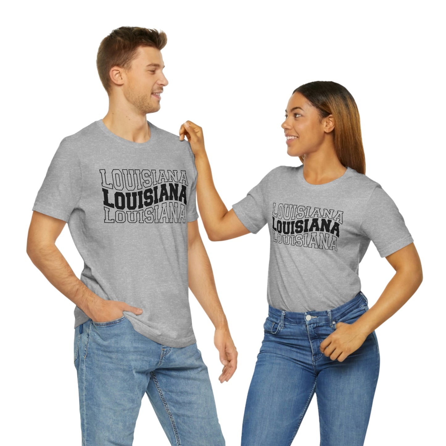 Louisiana Varsity Letters Triple Wavy Short Sleeve T-shirt