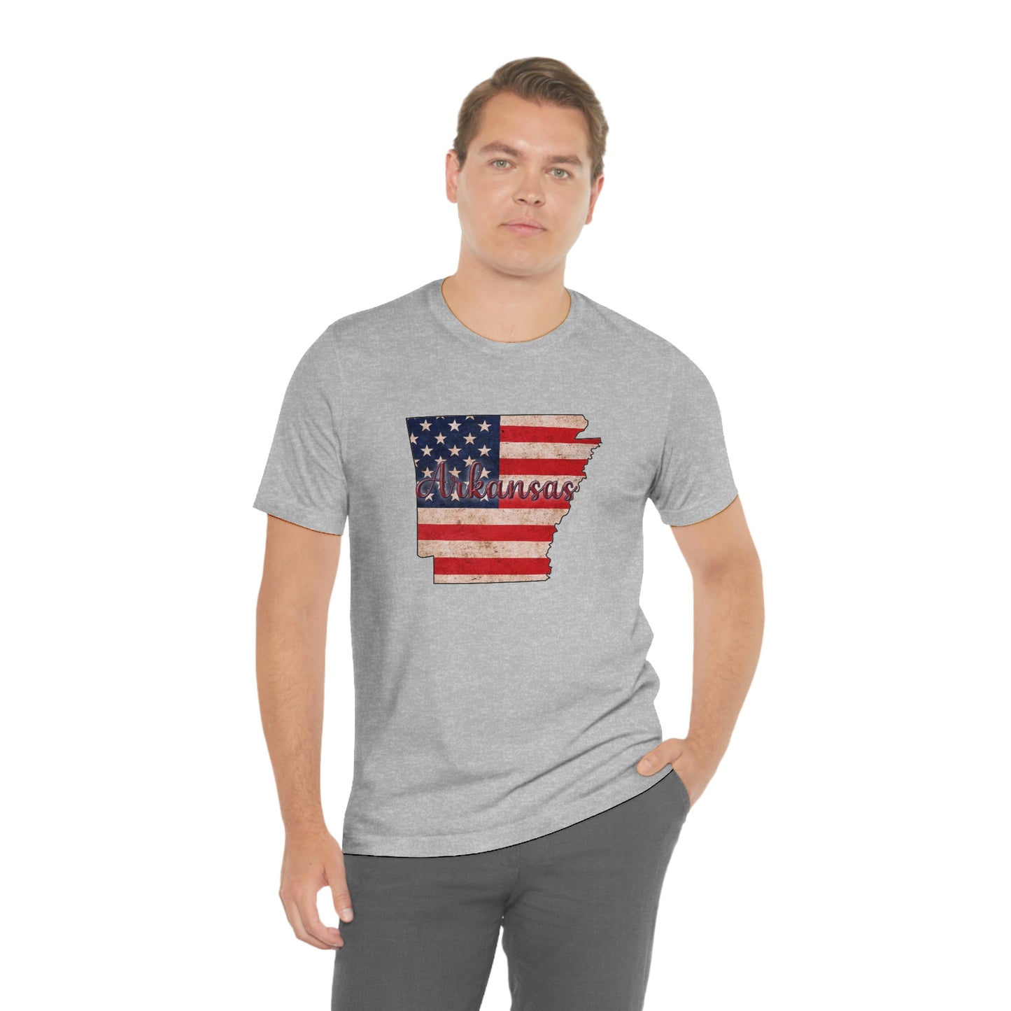 Arkansas US Flag Unisex Jersey Short Sleeve Tee Tshirt T-shirt