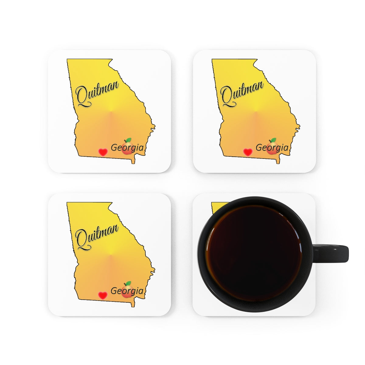 Quitman Georgia Corkwood Coaster Set