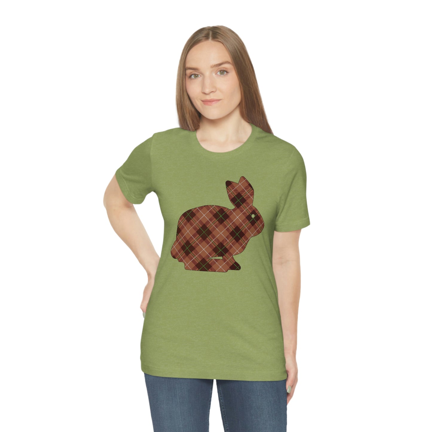 Brown Plaid Bunny Unisex Jersey Short Sleeve Tee