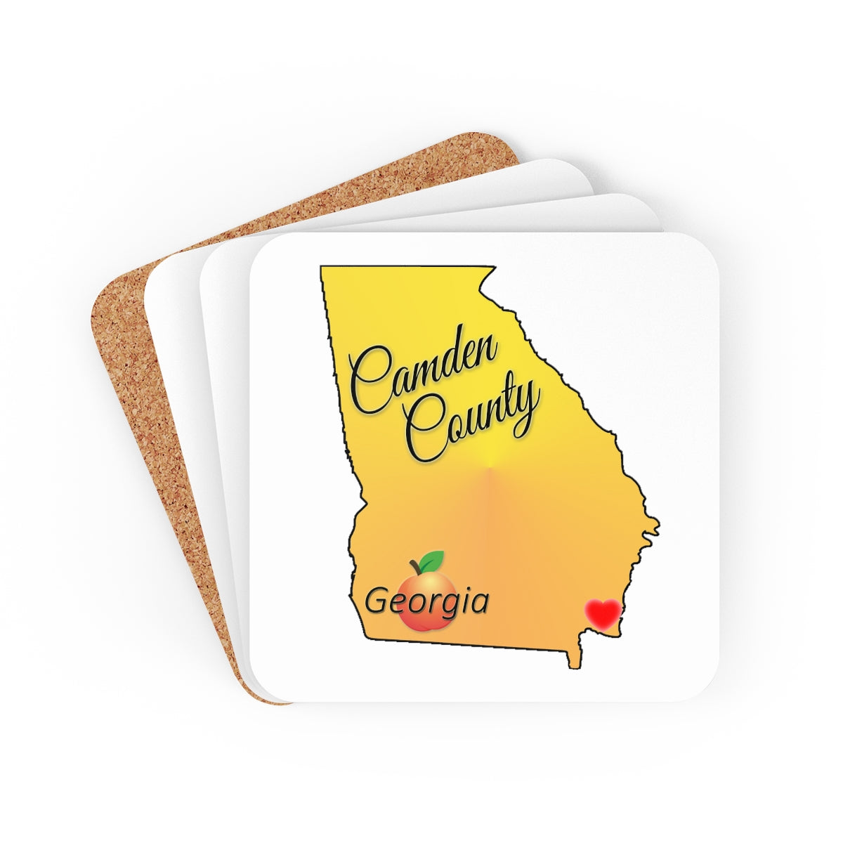 Camden County Georgia Corkwood Coaster Set