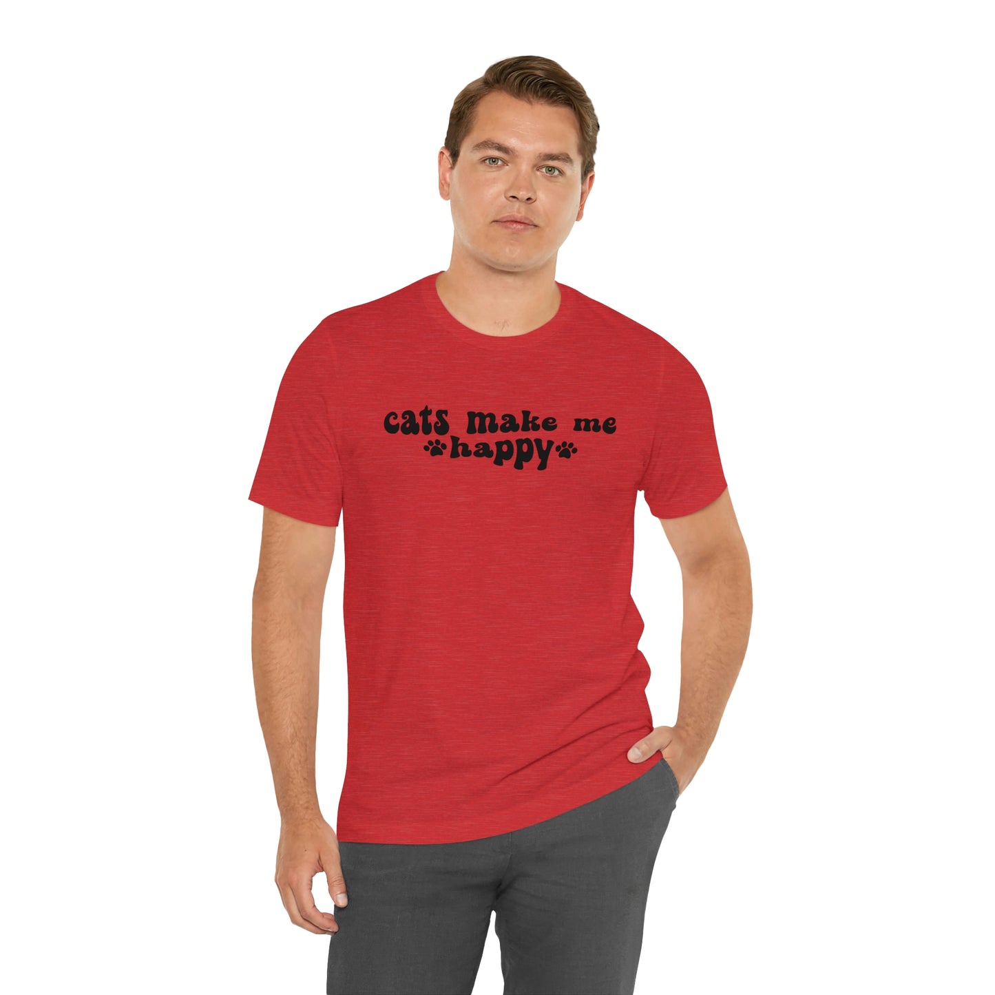 Cats Make Me Happy Short Sleeve T-shirt
