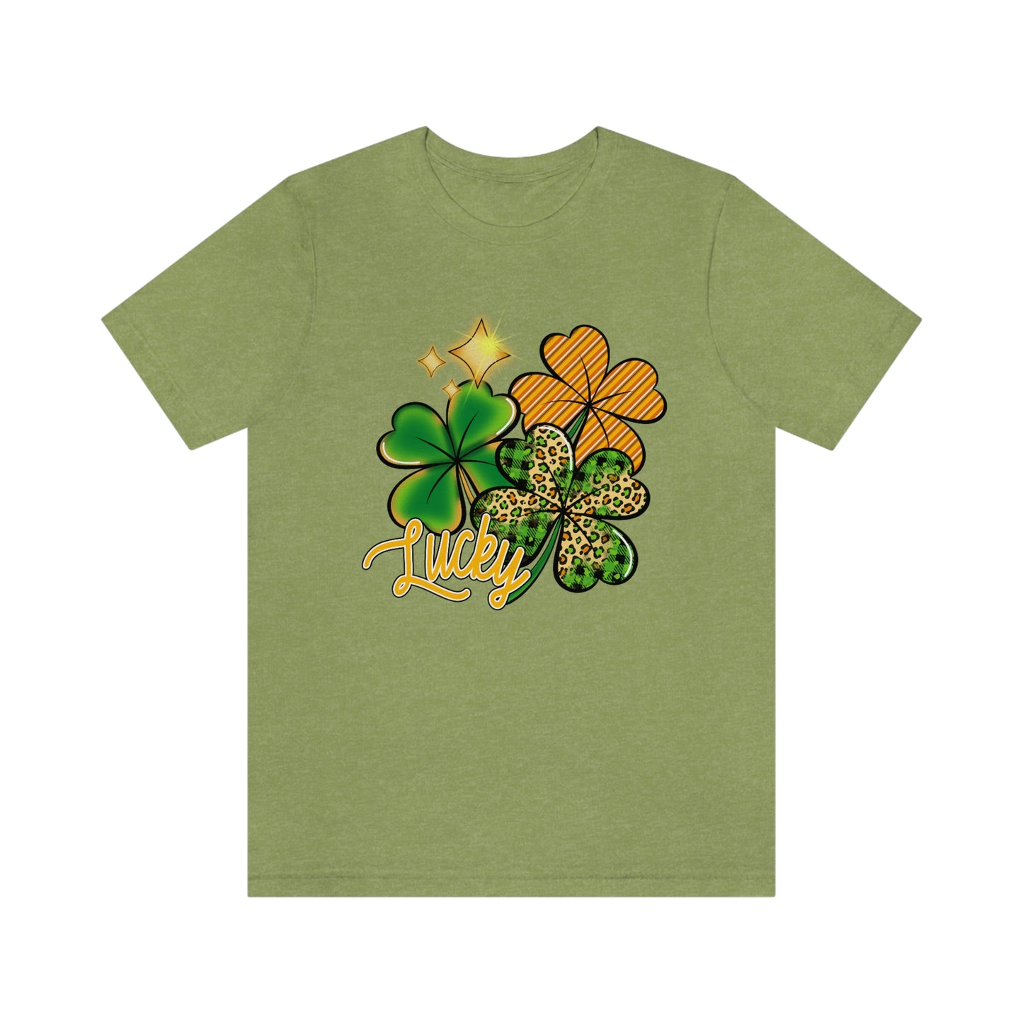 Lucky Shamrock Four Leaf Clover St. Patrick's Day Unisex Jersey Short Sleeve Tee