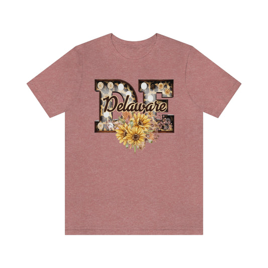 Delaware with Sunflowers Short Sleeve  T-shirt
