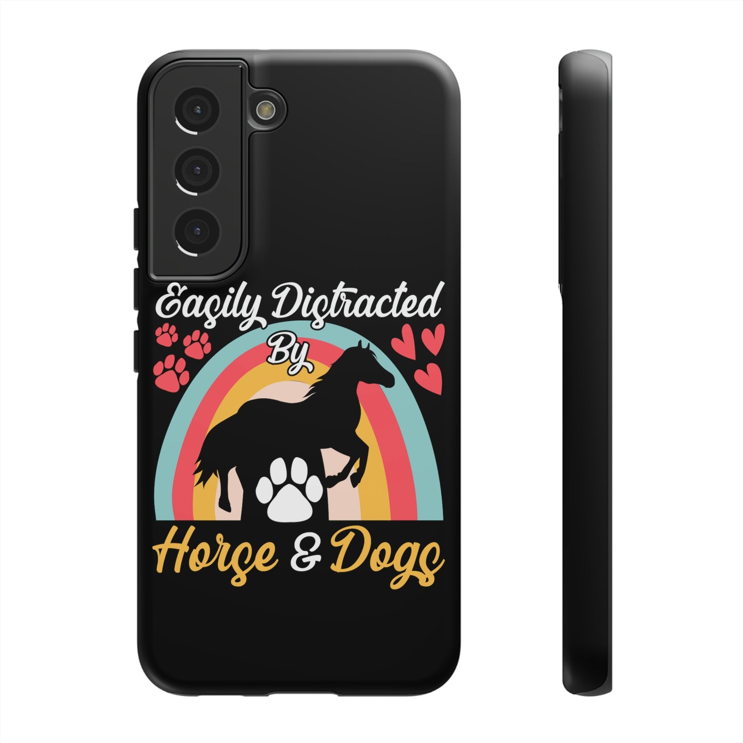 Easily Distracted by Horse & Dogs Tough Cases