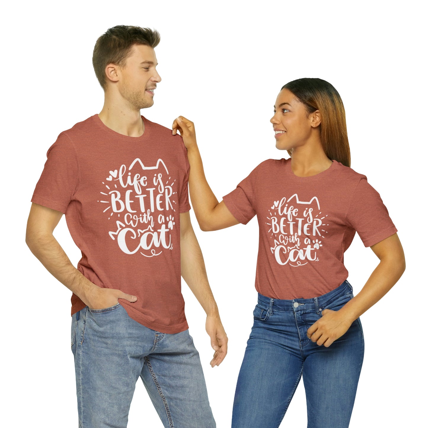 Life is Better With a Cat Short Sleeve T-shirt