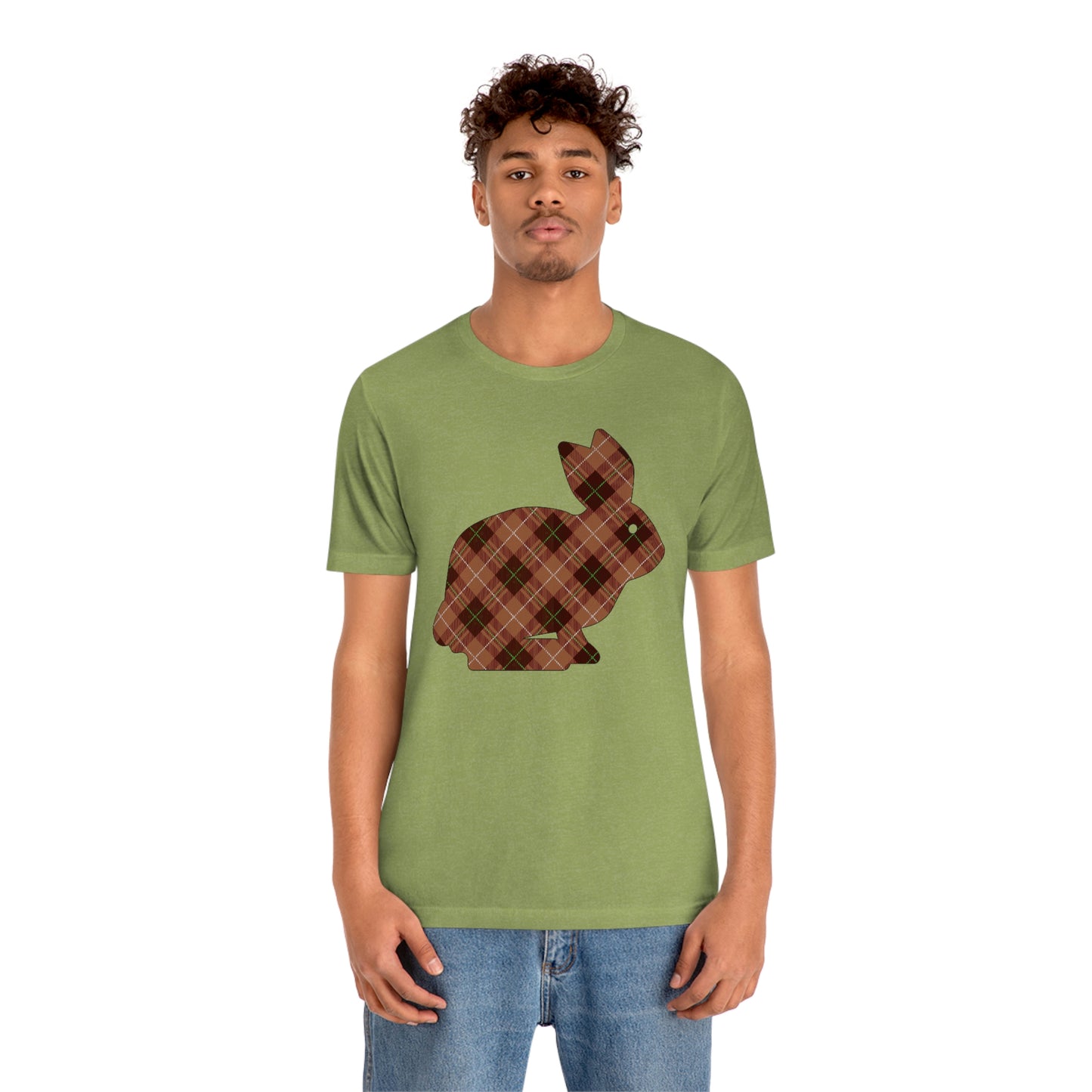 Brown Plaid Bunny Unisex Jersey Short Sleeve Tee